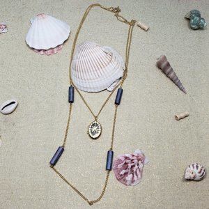 Vintage locket with clay beads gold plated